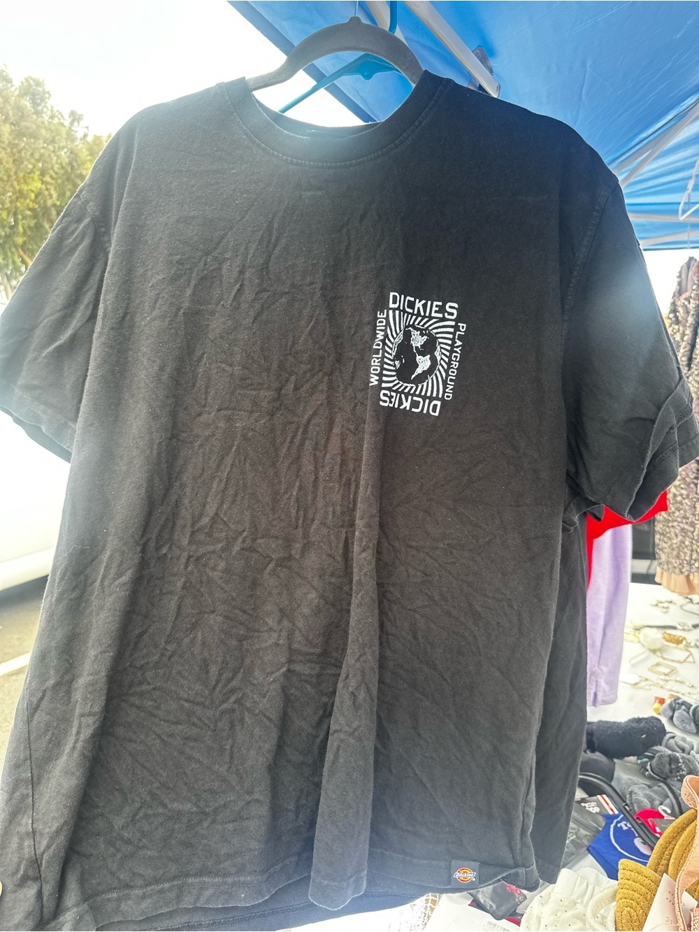 Dickies Black Short-Sleeve Tee with White Graphic